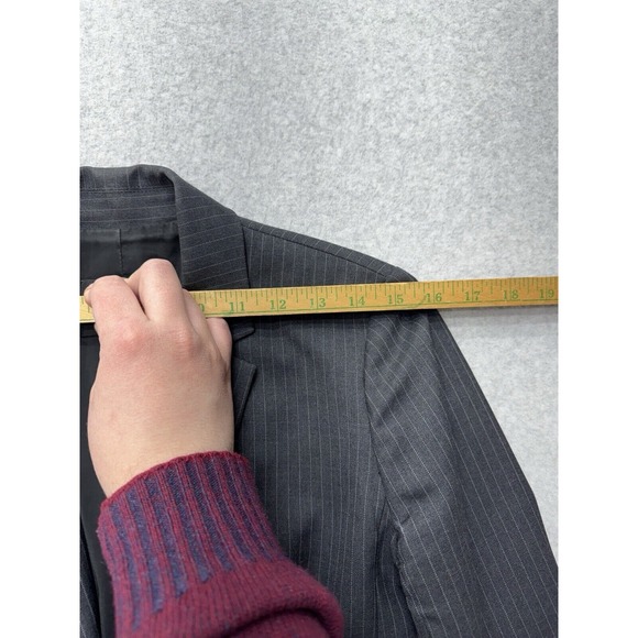 J.Crew Blazer Jacket Womens 2 Gray Striped Wool Super 120s Career Professional - Picture 5 of 12